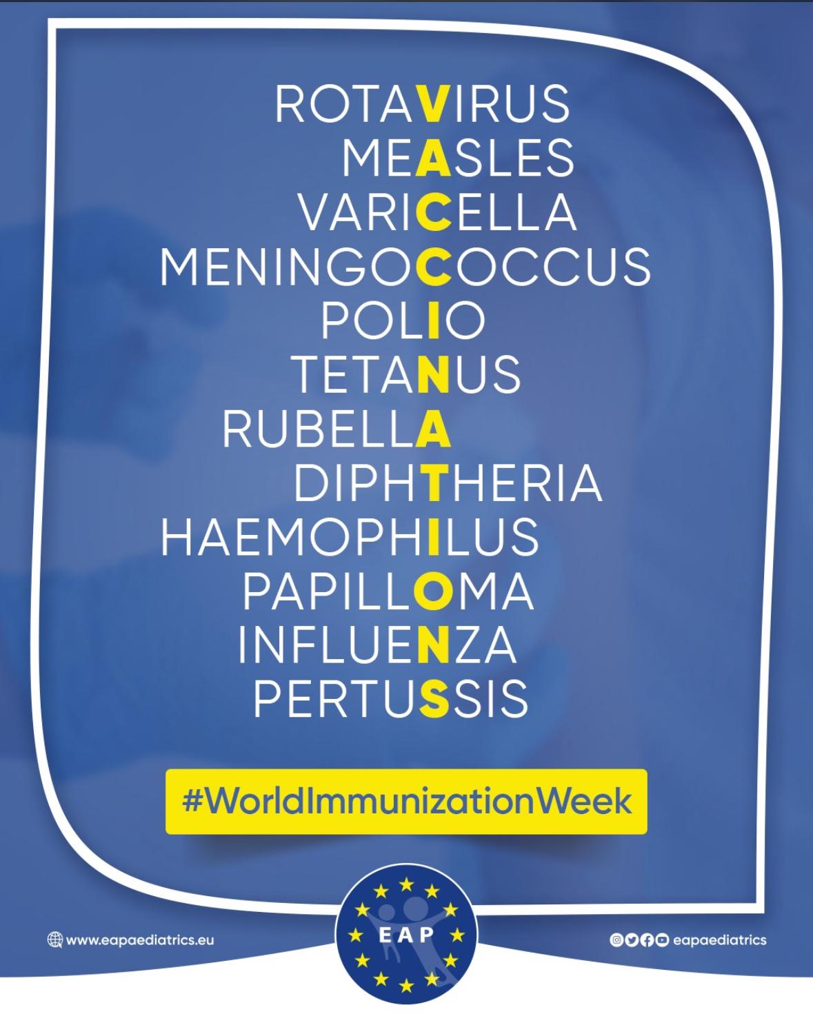 EAP World Immunization Week 2025 campaign European Academy of Paediatrics (
